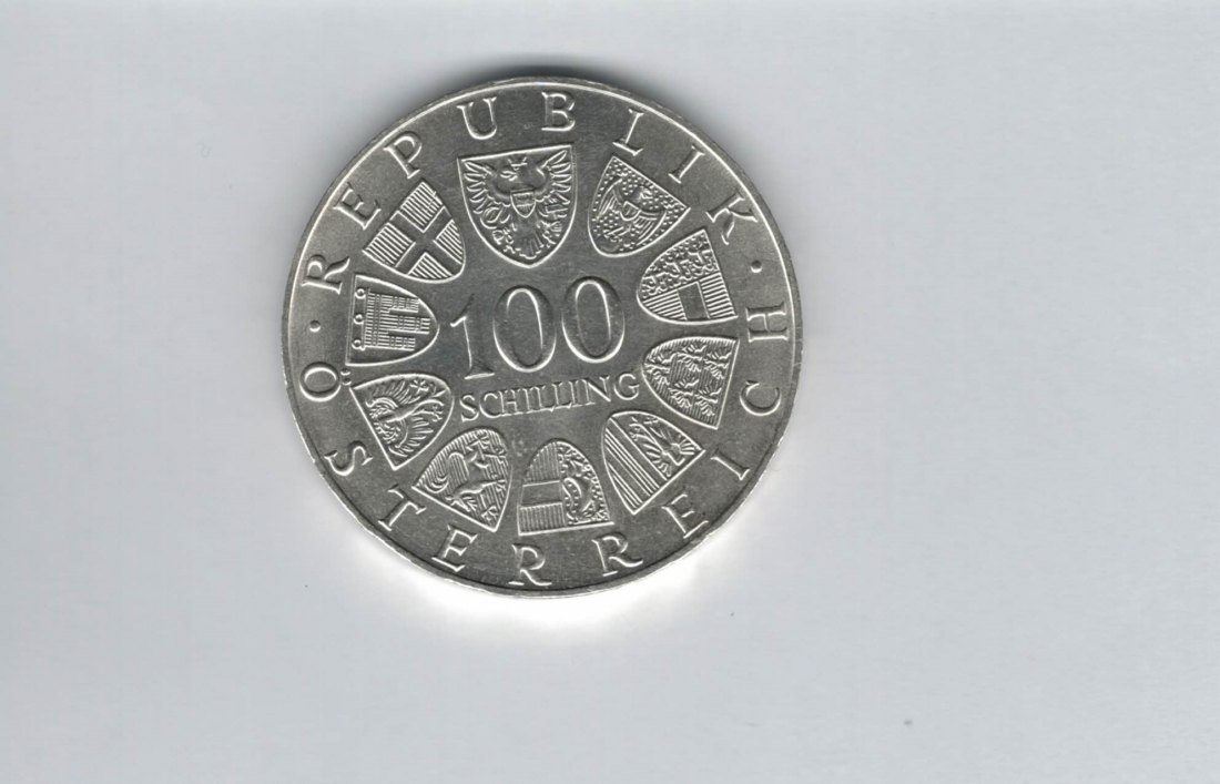  100 Schilling 1979 Internationales Zentrum Wien Uno City silber Österreich 2.Rep (01914/23)   