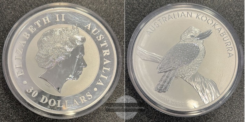  Australien  30 Dollar 2010 Kookaburra  FM-Frankfurt  Feinsilber: 1.000g   