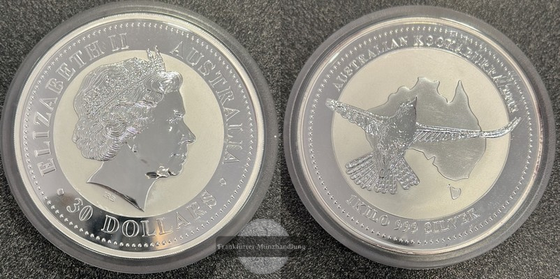  Australien  30 Dollar 2012 Kookaburra  FM-Frankfurt  Feinsilber: 1.000g   
