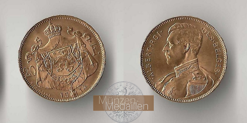 Belgien  20 Francs MM-Frankfurt Feingold: 5,81g Leopold II. 1865-1909 1875 