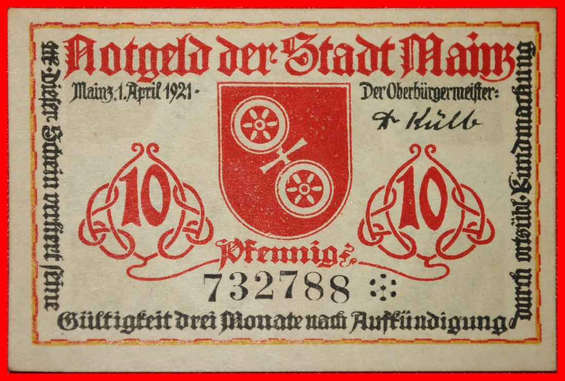  * HESSE: GERMANY MAINZ ★ 10 PFENNIG 1400 1921 CRISP! TO BE PUBLISHED! ★LOW START ★ NO RESERVE!   