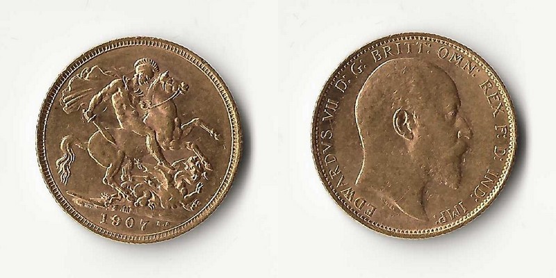 Grossbritannien  Sovereign  1907 MM-Frankfurt Feingold: 7,32g Edward VII  