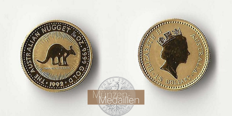 Australien MM-Frankfurt Feingold: 3,11g 15 Dollar (Kangaroo) 1992 