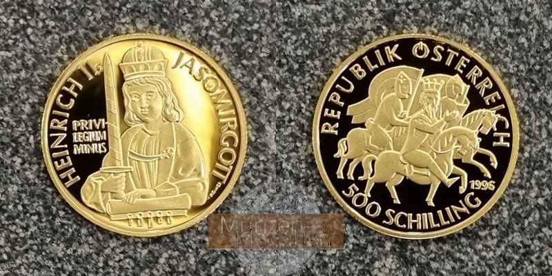 ÖSTERREICH, 2. Republik seit 1946. MM-Frankfurt Feingewicht: 8g 500 Schilling 1996
