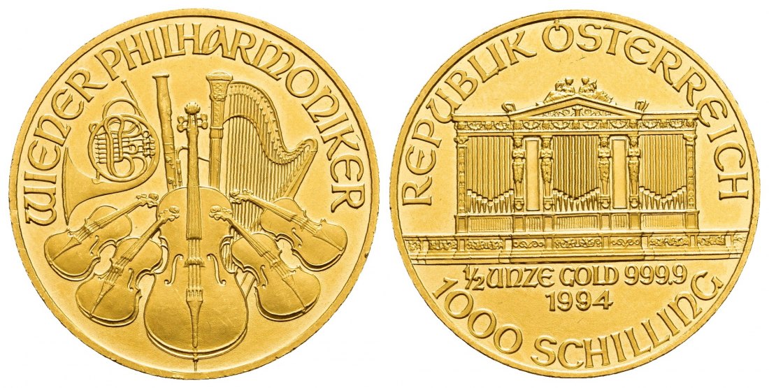 PEUS V 9788 Österreich 15,55 g Feingold. Philharmoniker 1000 Schilling GOLD 1994 Stempelglanz
