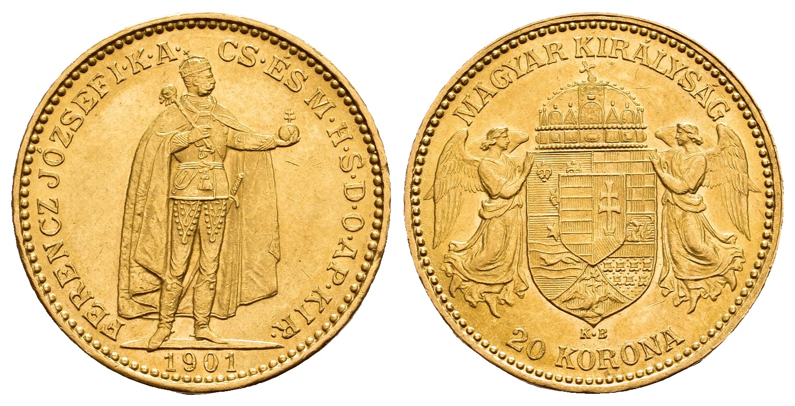 PEUS V 9793 Ungarn 6,10 g Feingold. Franz Joseph I. (1848 - 1916) 20 Kronen GOLD 1901 KB Kl. Kratzer, fast Vorzüglich