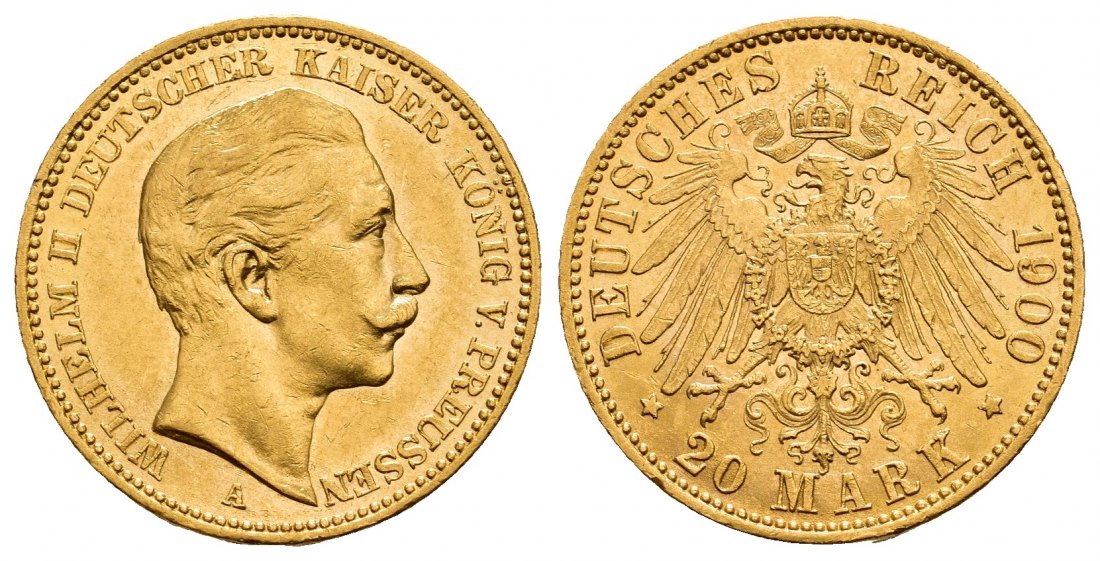 PEUS V 9798 Preußen - Kaiserreich 7,16 g Feingold. Wilhelm II.(1888 - 1918) 20 Mark GOLD 1900 A Sehr schön / Vorzüglich