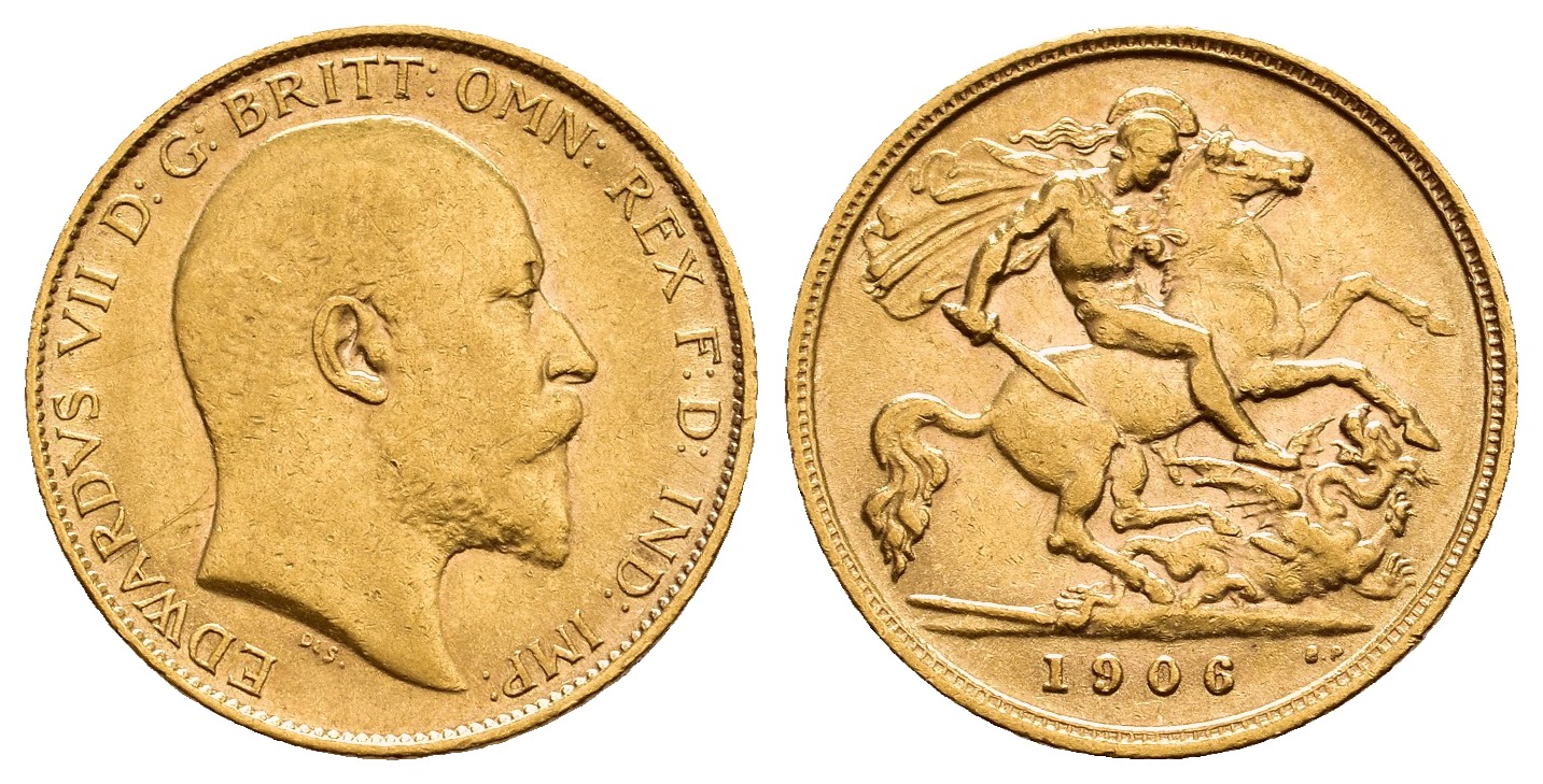 PEUS V 9807 Grossbritannien 3,66 g Feingold. Eduard VII. (1901 - 1910) 1/2 Sovereign GOLD 1906 Sehr schön