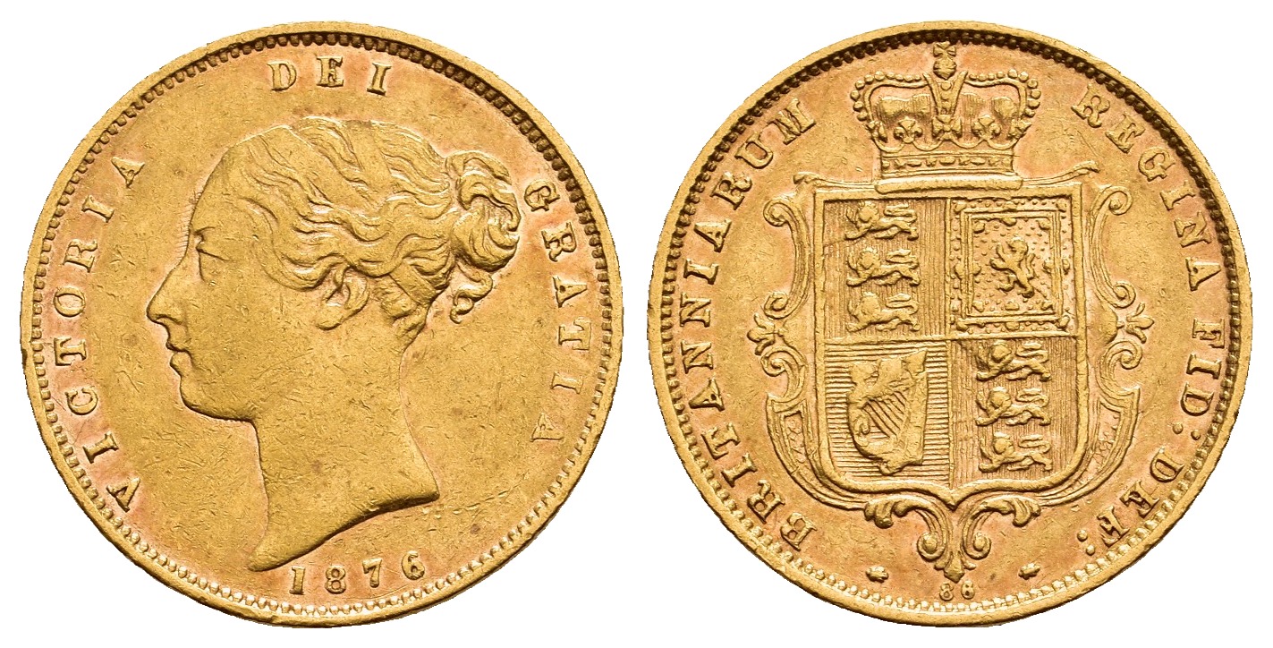 PEUS V 9810 Grossbritannien 3,66 g Feingold. Stempel # 86 Victoria (1837 - 1901) 1/2 Sovereign GOLD 1876 Sehr schön