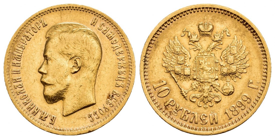 PEUS V 9812 Russland 7,74 g Feingold. Zar Nikolaus II. (1894 - 1917) 10 Rubel GOLD 1899 АГ (AG) Sehr schön