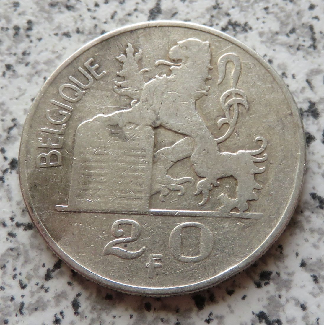  Belgien 20 Francs 1950, französisch   