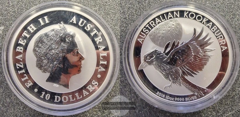  Australien  10 Dollar 2018 Kookaburra  FM-Frankfurt  Feinsilber: 311g   