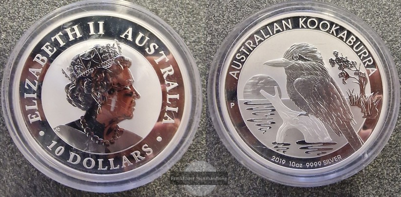  Australien  10 Dollar 2019 Kookaburra  FM-Frankfurt  Feinsilber: 311g   