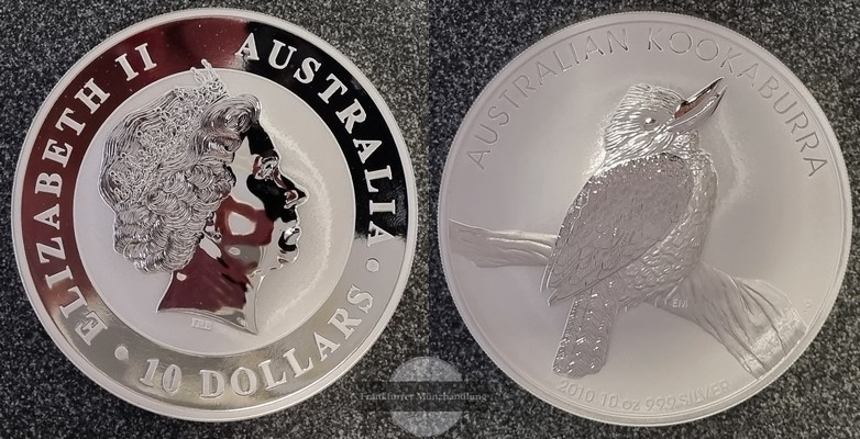  Australien  10 Dollar 2010 Kookaburra  FM-Frankfurt  Feinsilber: 311g   