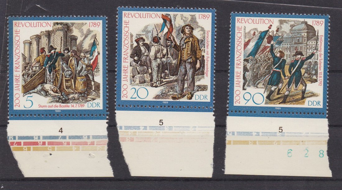  DDR, Michel 3258-3260 200. Jahrestag Französische Revolution **   