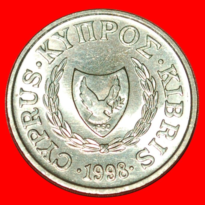  * BIRD (1983-2004): CYPRUS ★ 1 CENT 1998 UNC MINT LUSTRE! LOW START ★ NO RESERVE!   