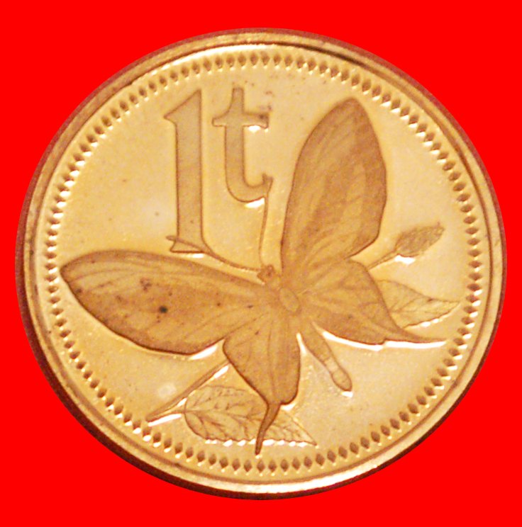  * USA BUTTERFLY (1975-2004): PAPUA NEW GUINEA ★ 1 TOEA 1975FM PROOF! LOW START ★ NO RESERVE!   