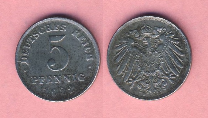  Kaiserreich 5 Pfennig 1922 D Eisen   