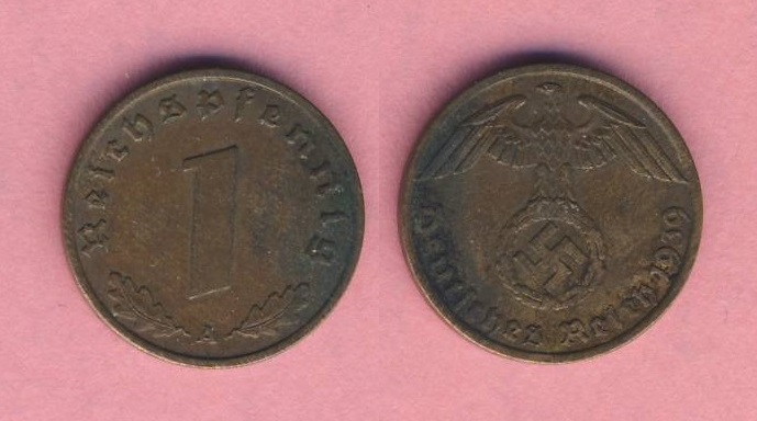  Drittes Reich 1 Reichspfennig 1939 A   