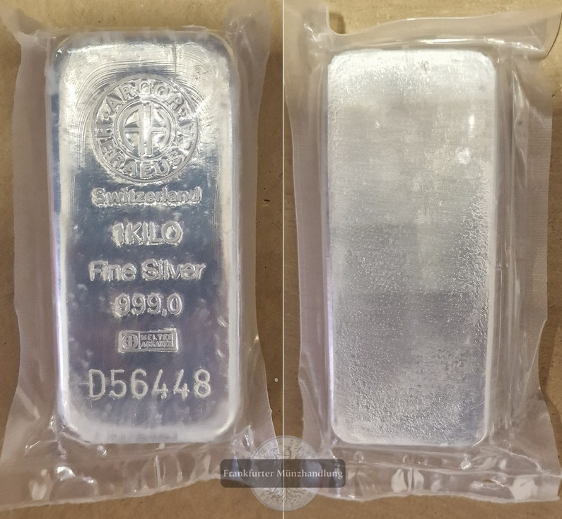 Schweiz 1.000g Silberbarren Argor Heraeus S.A.  FM-Frankfurt  Feingewicht: 1.000g   