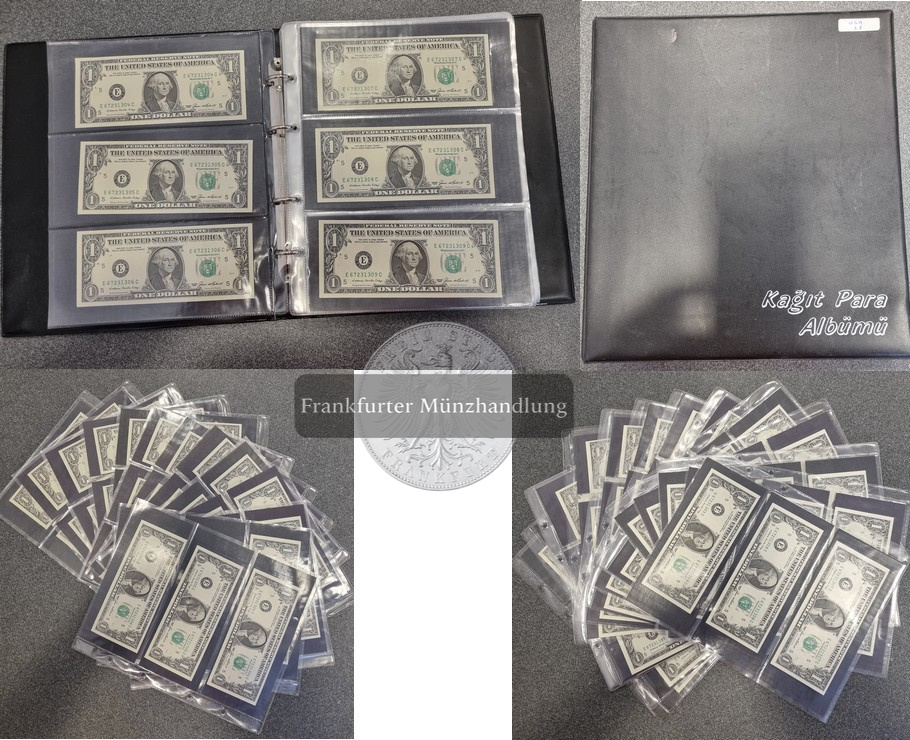  USA  100 x 1 Dollar Geldschein Nr. 67231301 - 1400 FM-Frankfurt  100 US$ Nominalwert   