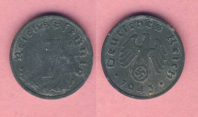  Drittes Reich 1 Reichspfennig 1943 A   