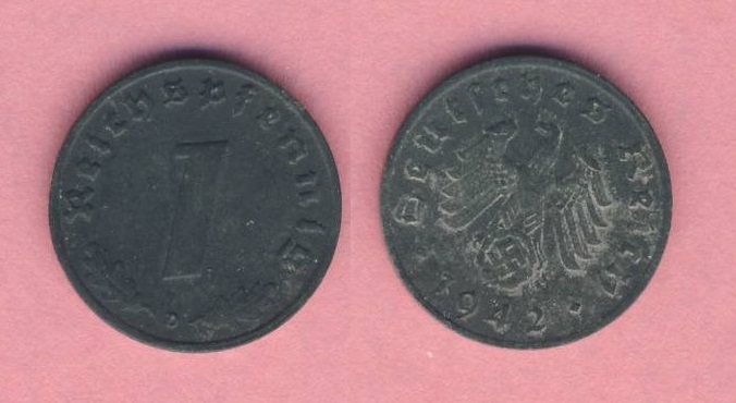  Drittes Reich 1 Reichspfennig 1942 D   