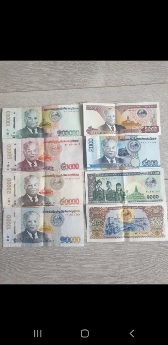  Laos Banknoten Komplettsatz Kip   