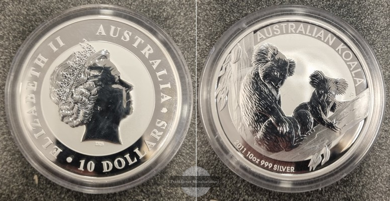  Australien  10 Dollar 2011  Koala   FM-Frankfurt  Feinsilber: 311g   