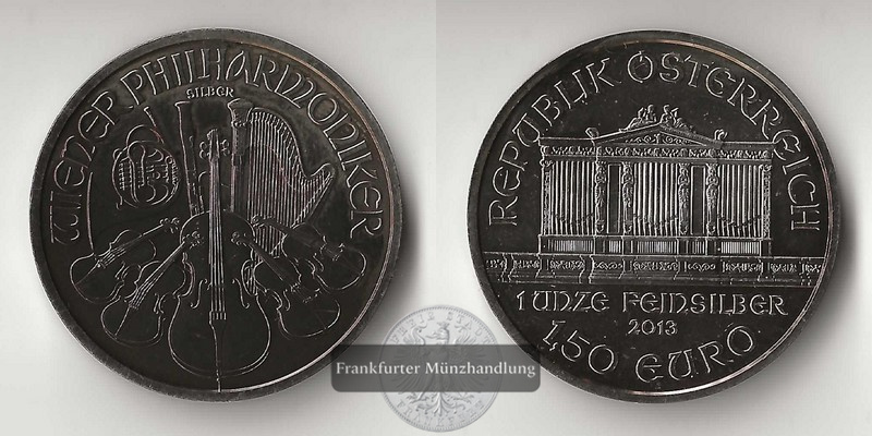  Österreich 1,5 Euro 2013  Wiener Philharmoniker  FM-Frankfurt Feinsilber: 31,1g   