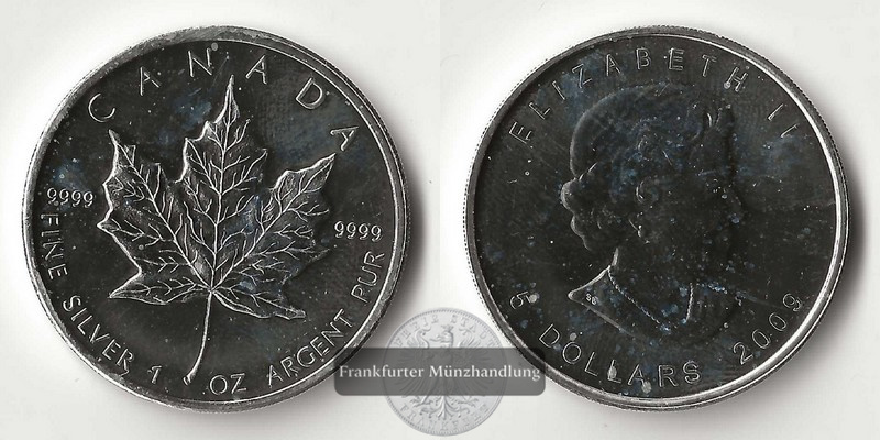  Kanada  5 Dollar  2009   Maple Leaf   FM-Frankfurt   Feinsilber: 31,1g   