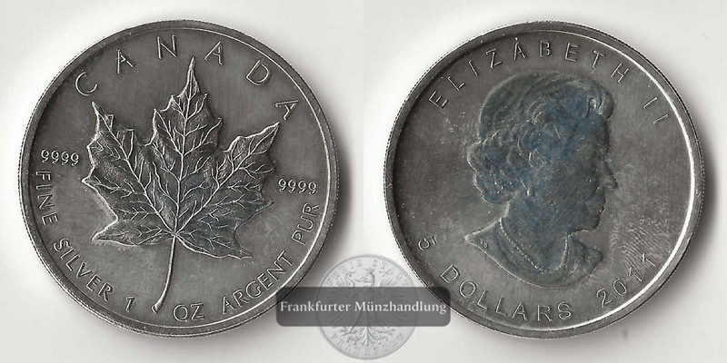  Kanada  5 Dollar  2011   Maple Leaf   FM-Frankfurt   Feinsilber: 31,1g   