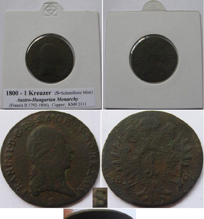 1800, 1 Kreutzer (S), Austro-Hungarian MonarchyDeutschland: Kompaktbrief – 1.20 €, Weltweit: Interna   