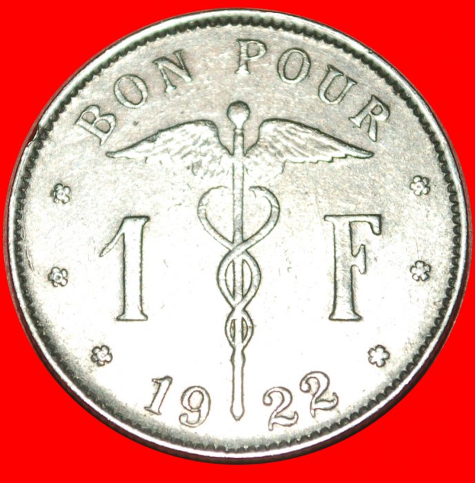  * FRENCH LEGEND: BELGIUM ★ 1 FRANC 1922! ALBERT I (1909-1934) LOW START ★ NO RESERVE!   