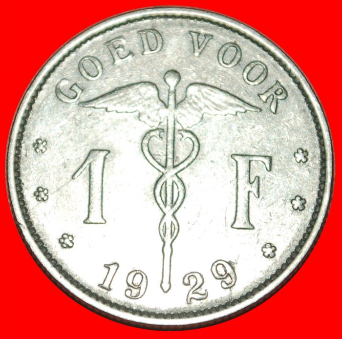 * DUTCH LEGEND (1922-1935): BELGIUM ★ 1 FRANC 1929! ALBERT I (1909-1934) LOW START ★ NO RESERVE!