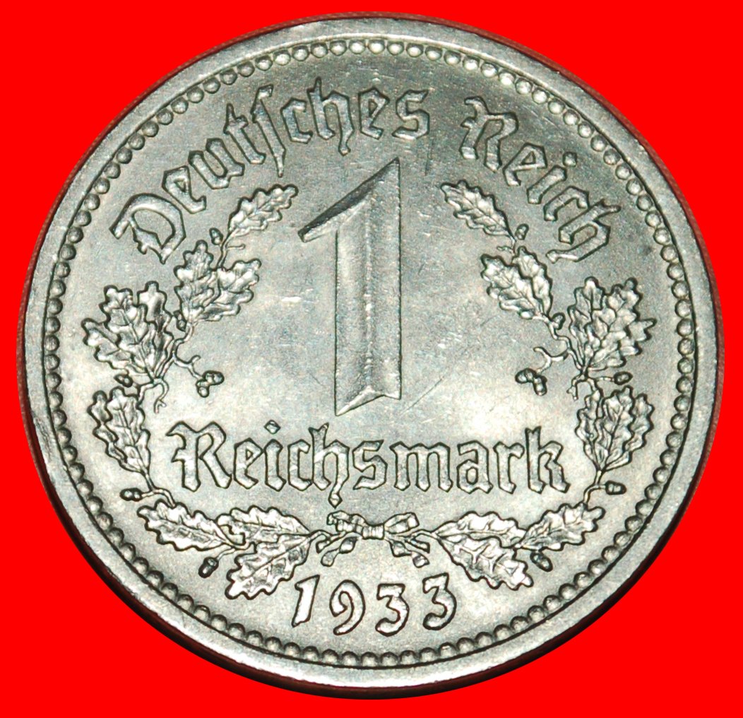  * NO SWASTIKA (1933-1939): GERMANY ★ 1 MARK 1933D UNC UNCOMMON! THIRD REICH★ LOW START ★ NO RESERVE!   