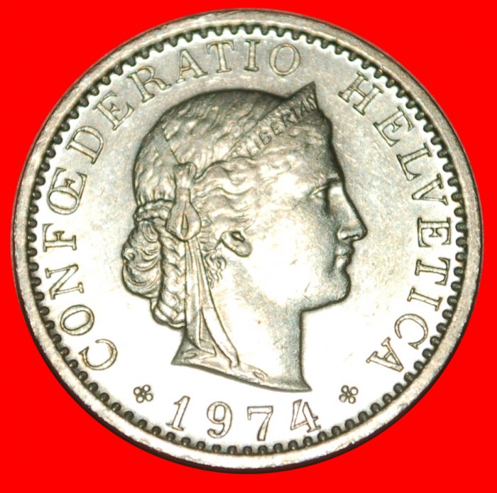 * FREIHEIT (1939-2023): SCHWEIZ ★ 20 RAPPEN 1974 STELPEL 1+A!★OHNE VORBEHALT!