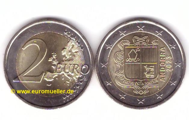 Andorra ...2 Euro Kursmünze 2023...unc...   