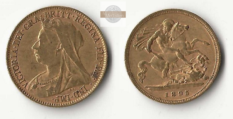 Grossbritannien, Victoria (1838-1901) MM-Frankfurt Feingold: 3,66g 1/2 Sovereign 1895 