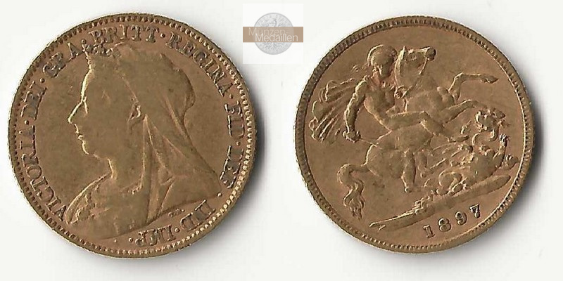 Grossbritannien, Victoria (1838-1901) MM-Frankfurt Feingold: 3,66g 1/2 Sovereign 1897 