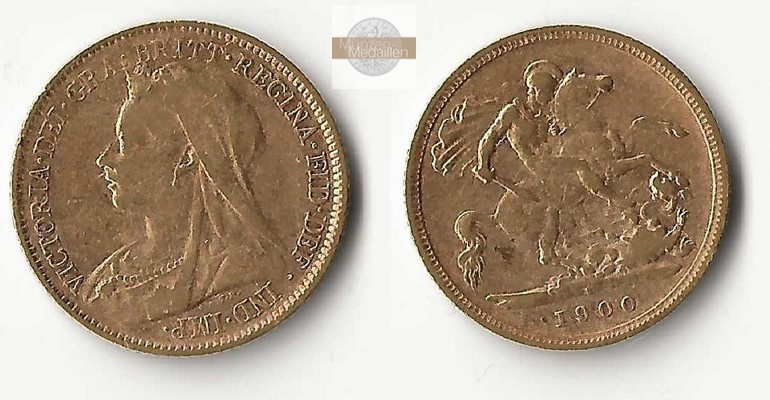 Grossbritannien, Victoria (1838-1901) MM-Frankfurt Feingold: 3,66g 1/2 Sovereign 1900 