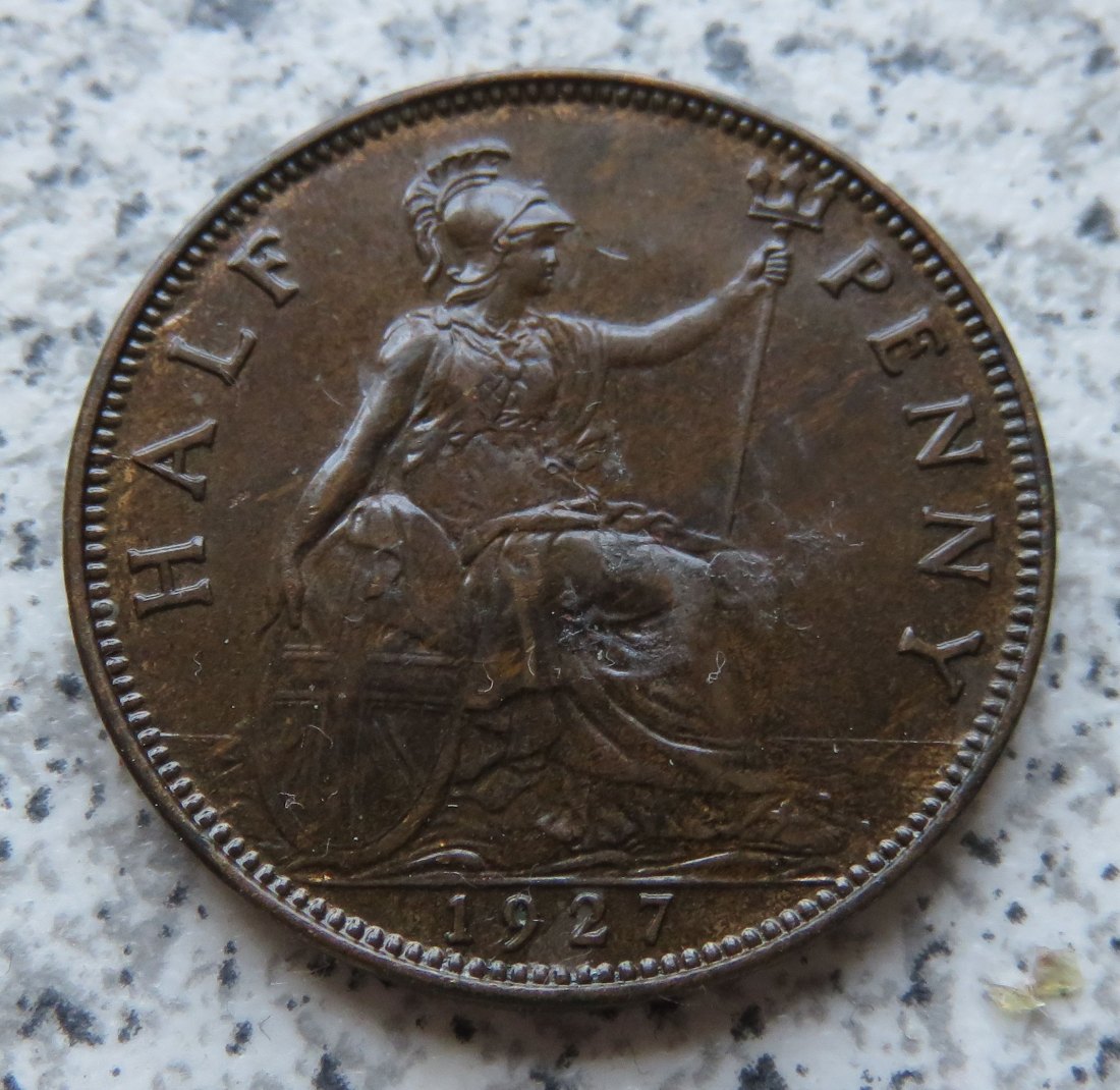  Großbritannien half Penny 1927, zaponiert   