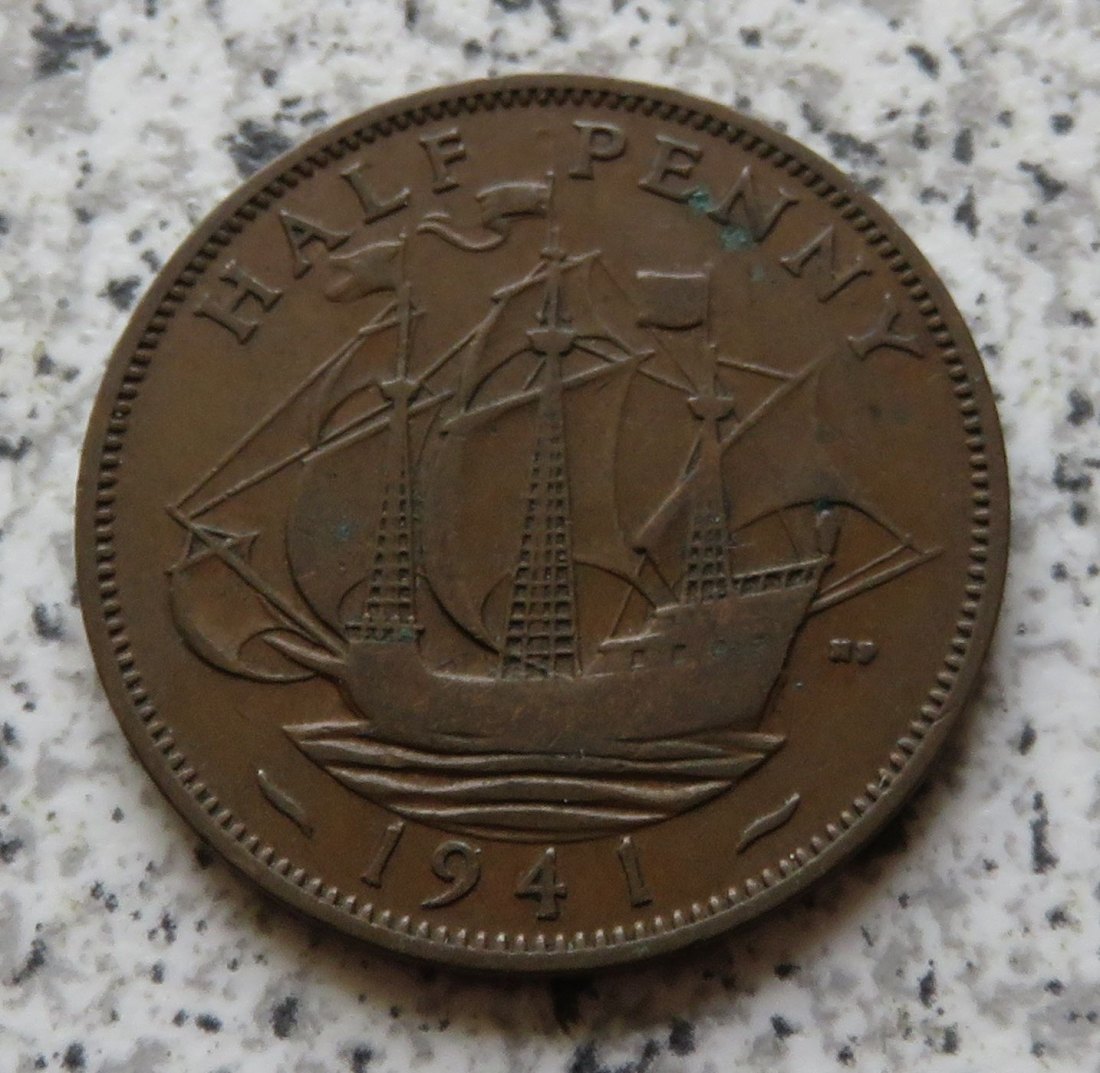  Großbritannien half Penny 1941   