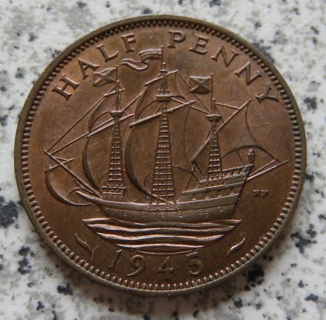  Großbritannien half Penny 1945   