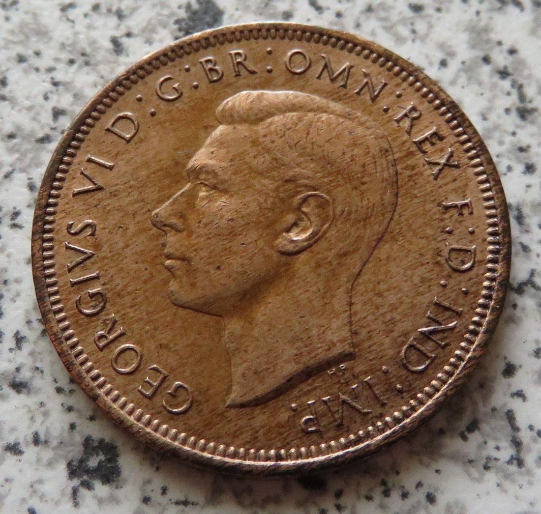  Großbritannien half Penny 1947, zaponiert   