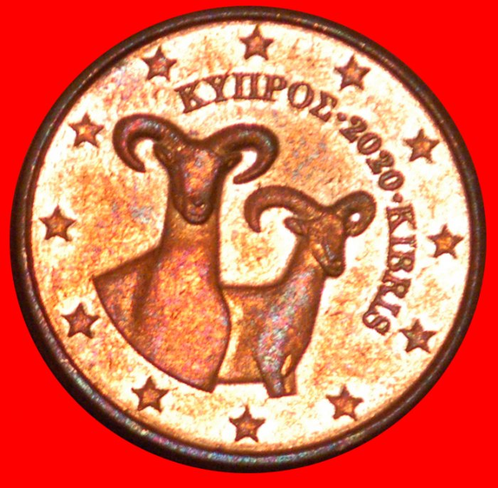  * GREECE (2008-2022): CYPRUS★2 EURO CENTS 2020 MINT LUSTRE! NEW MODIFICATION★LOW START ★ NO RESERVE!   