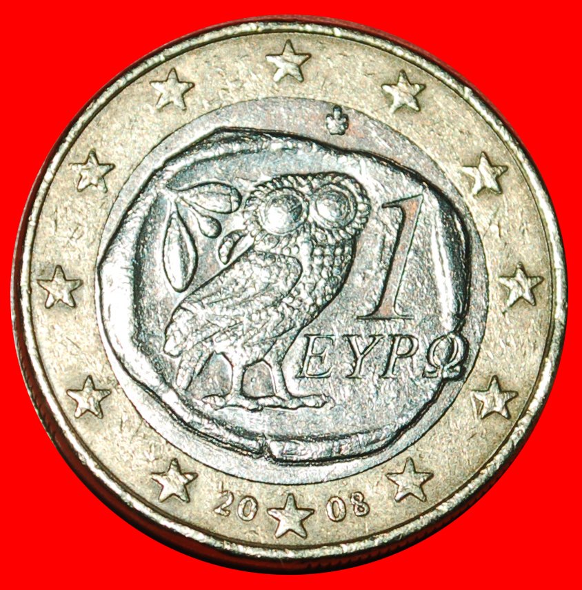 * DRACHMA NICHT-PHALLISCHE TYP (2007-2023): GRIECHENLAND ★ 1 EURO 2008!★OHNE VORBEHALT!