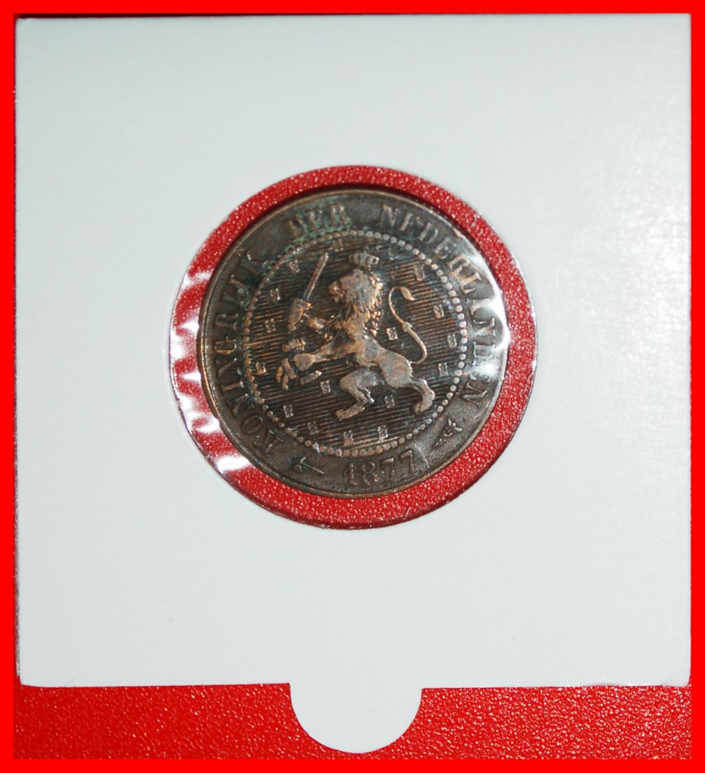 * STEIGENDER LÖWE (1877-1898): NIEDERLANDE★2 1/2 CENT 1877! WILHELM III. (1849-1890)★OHNE VORBEHALT!