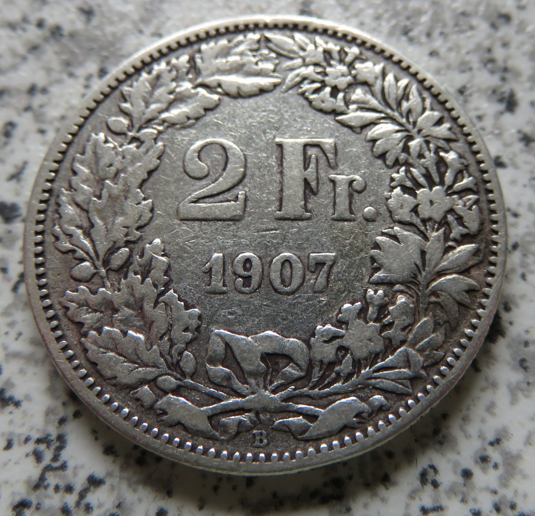  Schweiz 2 Franken 1907 B   