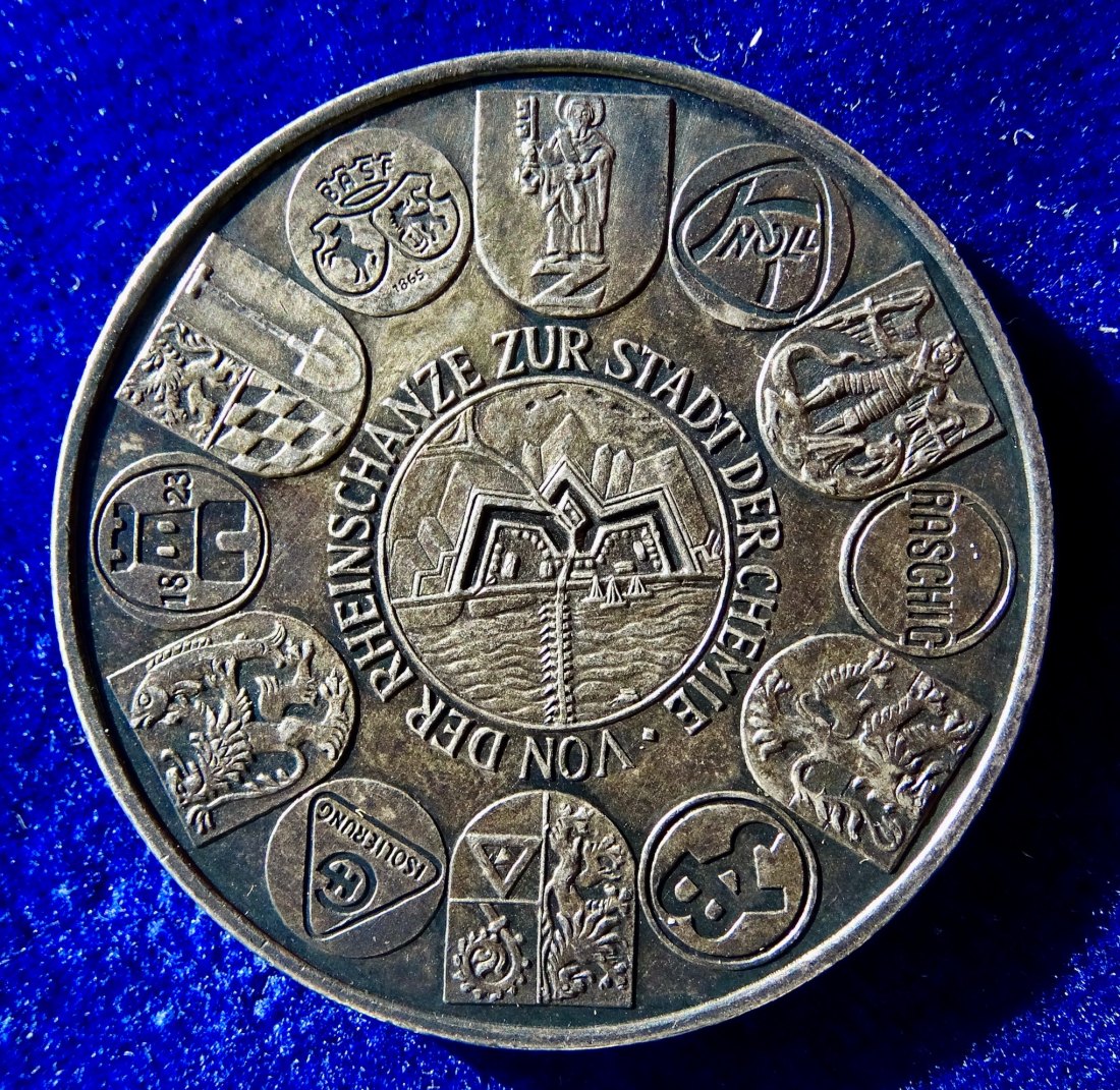  Ludwigshafen am Rhein 1859 - 1959 Silber- Medaille 100 Jahre Stadt der Chemie   